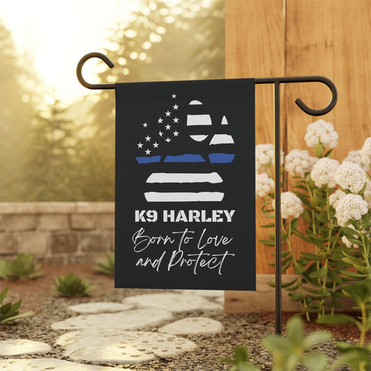 Police K9 Paw Print Garden Flag, Thin Blue Line Personalized K9 Flag, Loving K9 Flags, K9 Flag for Police Handler, Born To Love And Protect