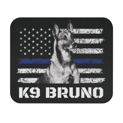 Police K9 Mousepad Custom Image, Personalized Thin Blue Line Flag Mousepad, Custom K9 Portrait, Police K9 Gifts