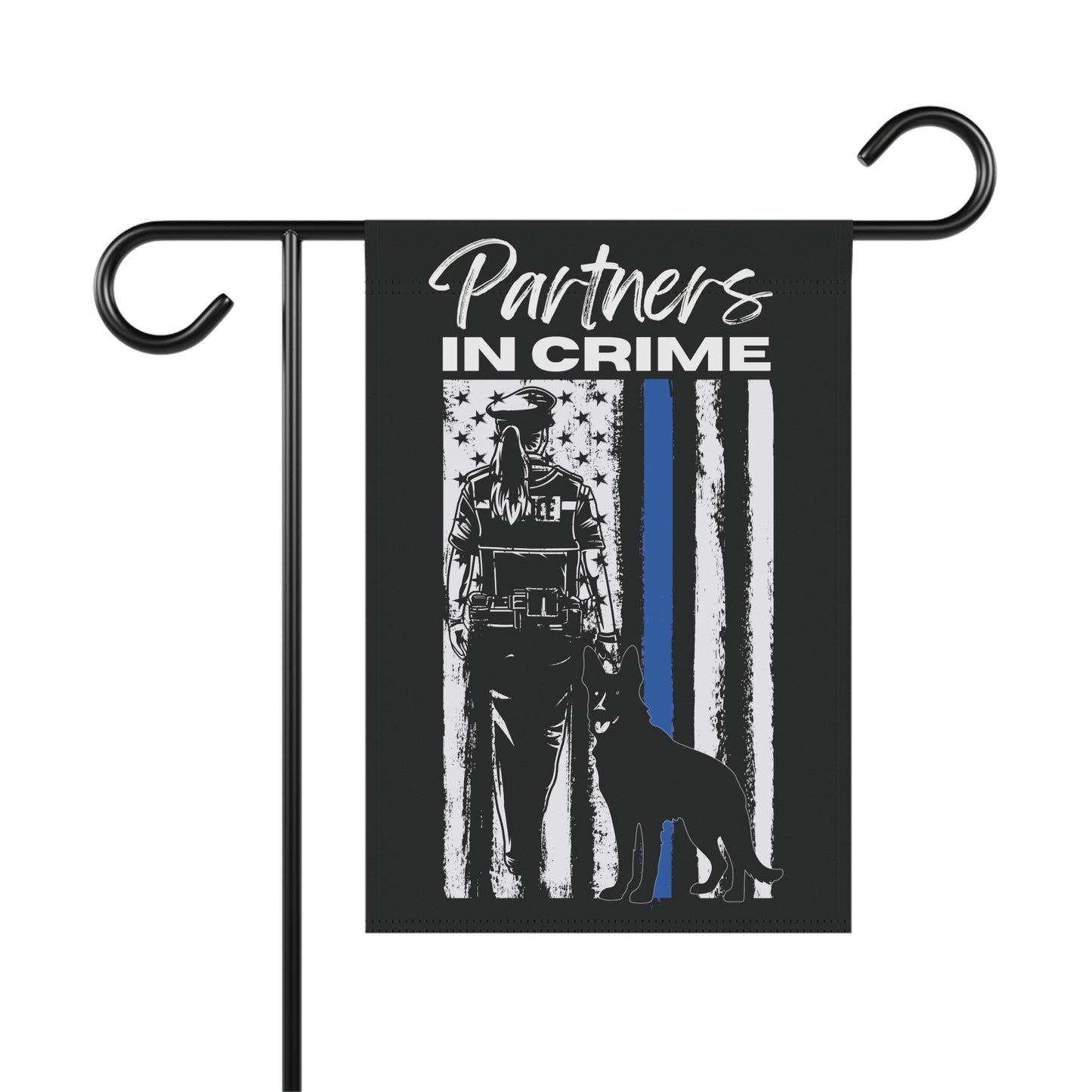 Partners In Crime Police K9 Flag, Female Officer K9 Garden Flag, Thin Blue Line Flag, German Shepard Flag, Female K9 Officer