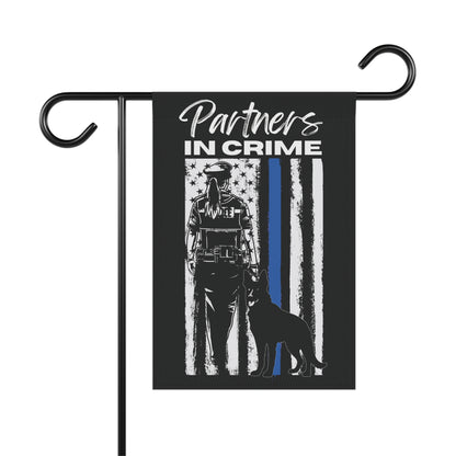 Partners In Crime Police K9 Flag, Female Officer K9 Garden Flag, Thin Blue Line Flag, German Shepard Flag, Female K9 Officer