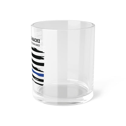 Customized Police Bar Glass, Personalized Thin Blue Line Bar Glass, Thin Blue Line Flag