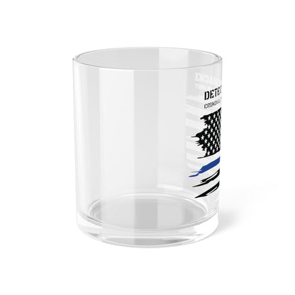 Customized Police Bar Glass, Personalized Thin Blue Line Bar Glass, Thin Blue Line Flag