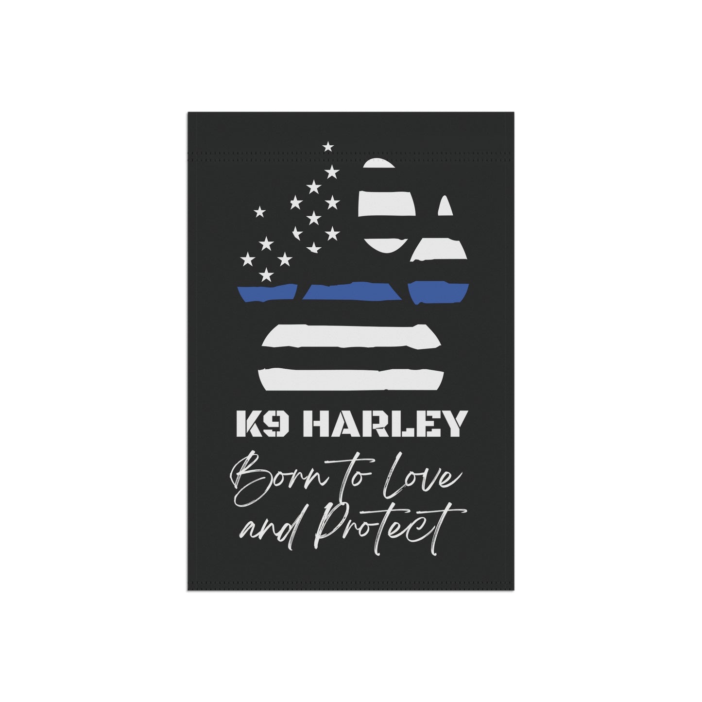 Police K9 Paw Print Garden Flag, Thin Blue Line Personalized K9 Flag, Loving K9 Flags, K9 Flag for Police Handler, Born To Love And Protect