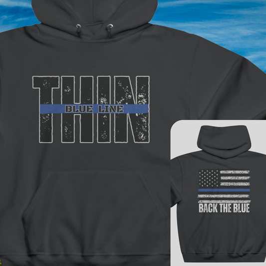 Thin Blue Line Flag Hoodie, Thin Blue Line Sweatshirt, Police Hoodies, Distressed Flag, Back The Blue Hoodie, Gift For Him, Gift For Her