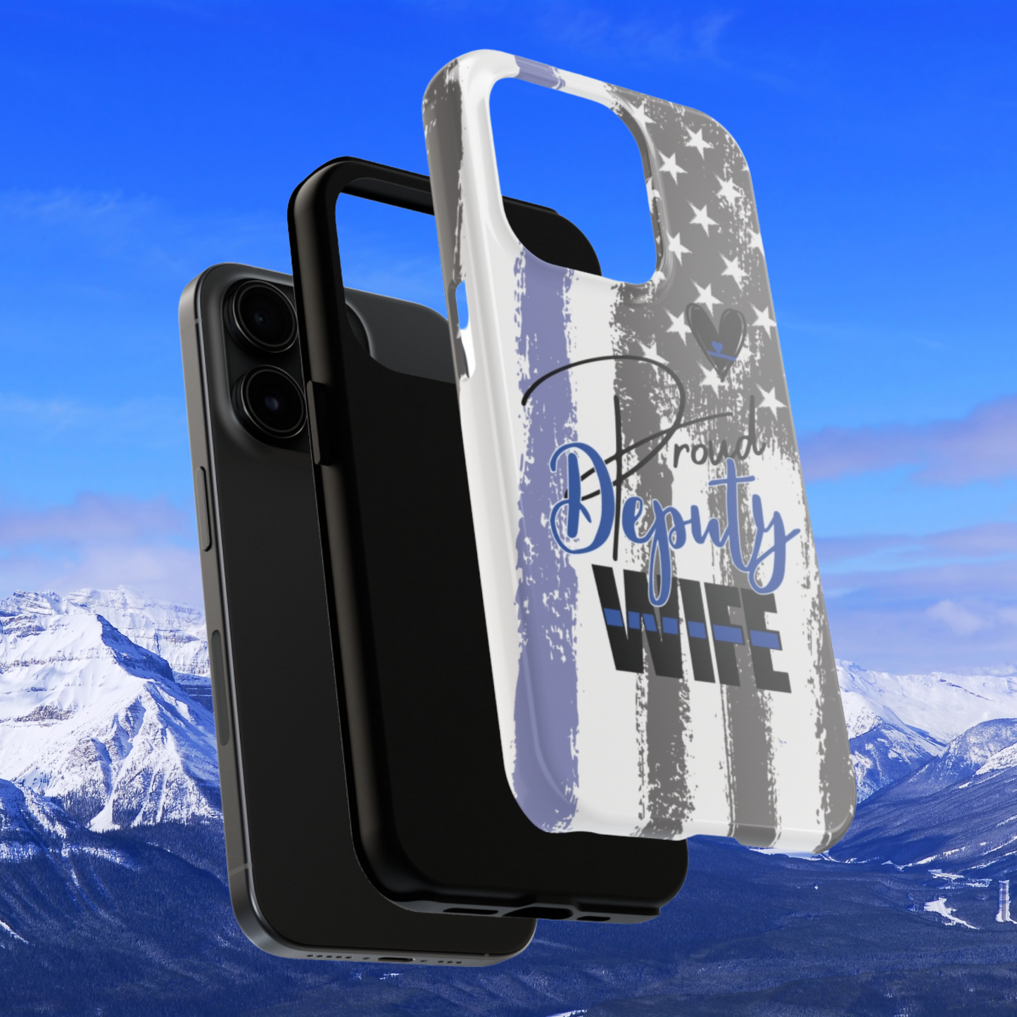 Deputy Wife iPhone Case - Thin Blue Line Background