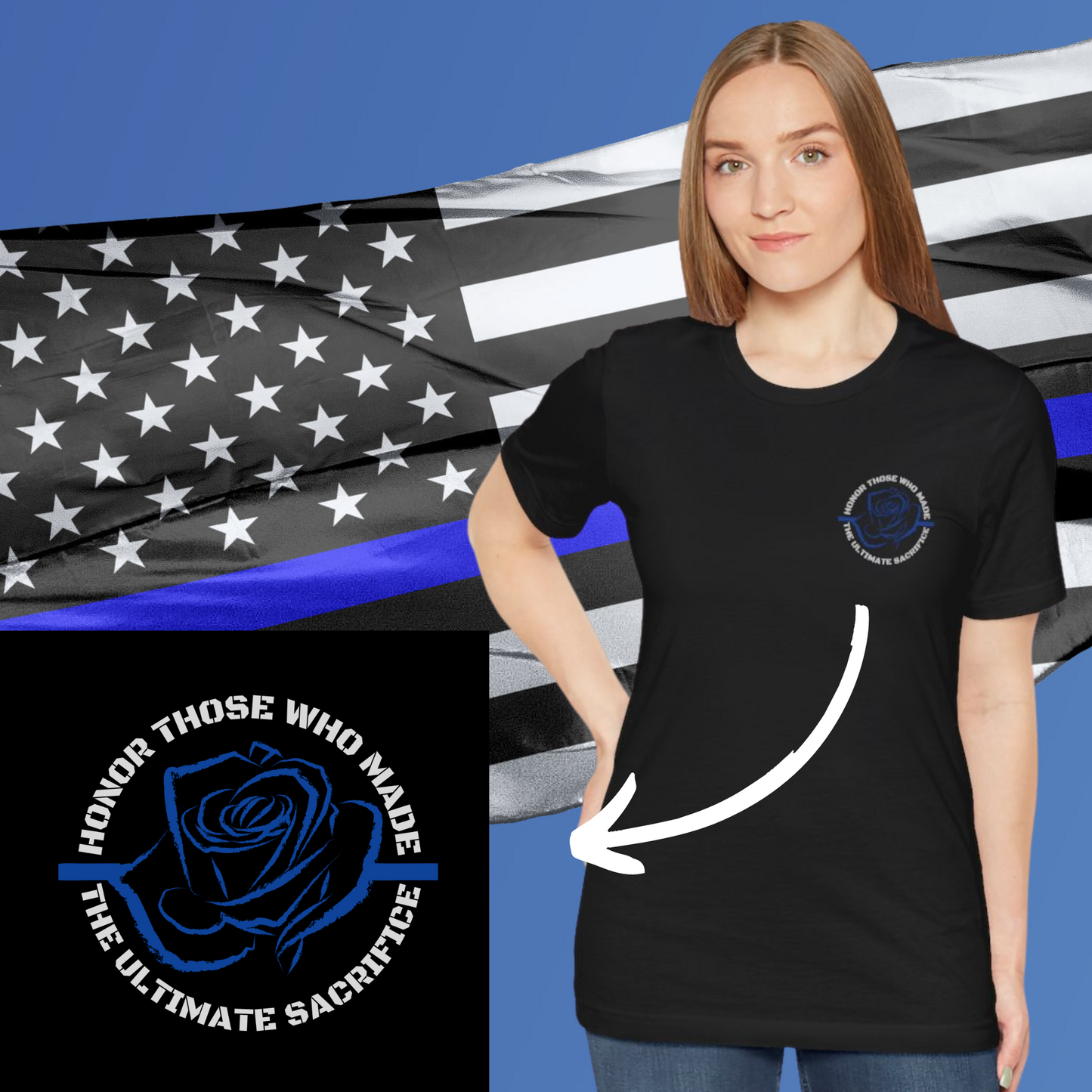 Ladies Police Week Shirt, Blue Rose Police Shirts, Honor The Fallen, Law Enforcement Memorial Shirt, EOW Police Shirt