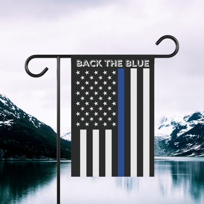 Back The Blue Garden Flag, Thin Blue Line Flag For Police, 12"x18" Flag, Police Garden Flag