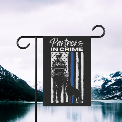 Partners In Crime Police K9 Flag, Female Officer K9 Garden Flag, Thin Blue Line Flag, German Shepard Flag, Female K9 Officer