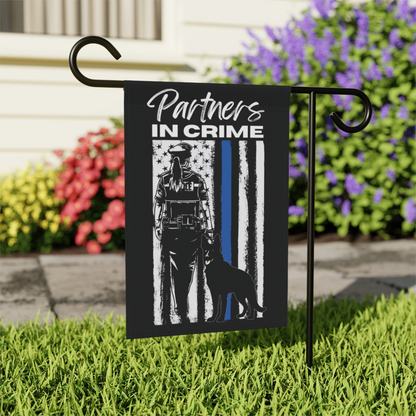 Partners In Crime Police K9 Flag, Female Officer K9 Garden Flag, Thin Blue Line Flag, German Shepard Flag, Female K9 Officer